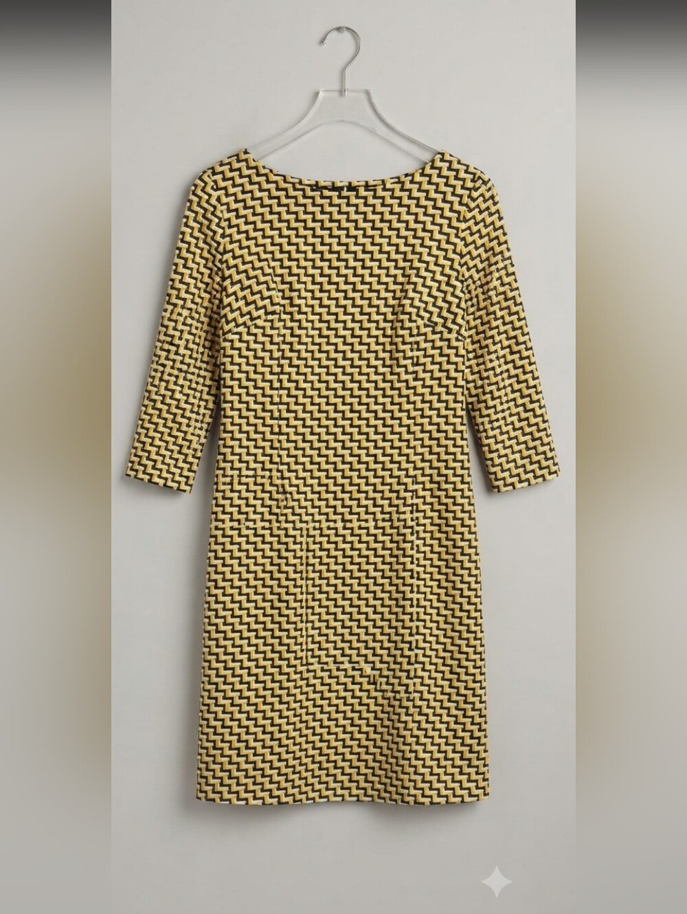 Yellow and Black Zigzag Sheath Dress - Women's